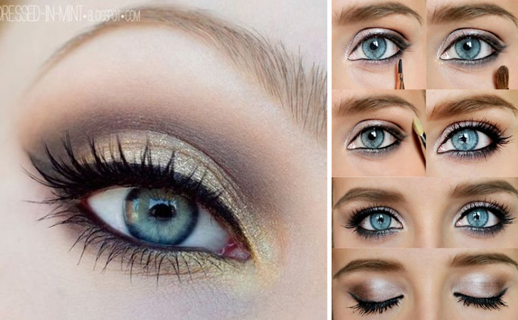 Pretty And Easy Eye Makeup 12 Easy Step Step Makeup Tutorials For Blue Eyes Her Style Code